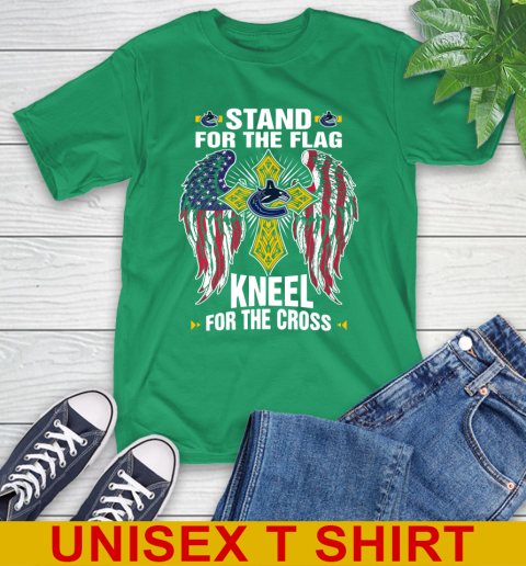 NHL Hockey Vancouver Canucks Stand For Flag Kneel For The Cross Shirt T-Shirt 7