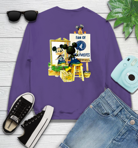 NBA Basketball Minnesota Timberwolves Mickey Drawing Shirt 28