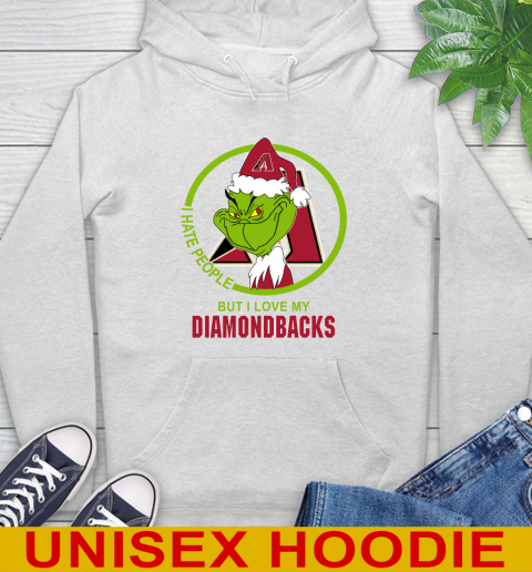 Arizona Diamondbacks MLB Christmas Grinch I Hate People But I Love My Favorite Baseball Team Hoodie