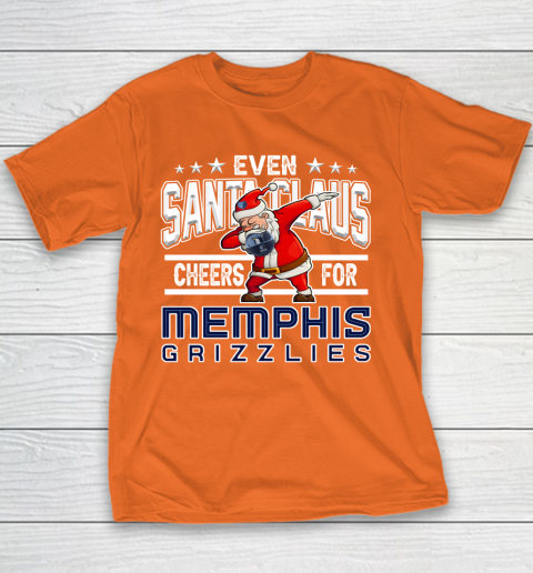 Memphis Grizzlies Even Santa Claus Cheers For Christmas NBA Youth T-Shirt 4