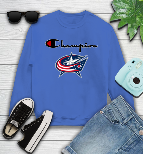 NHL Hockey Columbus Blue Jackets Champion Shirt Youth Sweatshirt 4