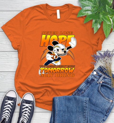 Los Angeles Chargers NFL Football Mickey Disney Never Lose Hope Women's T-Shirt 3