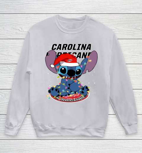 Carolina Hurricanes NHL Hockey noel stitch Christmas Youth Sweatshirt 2