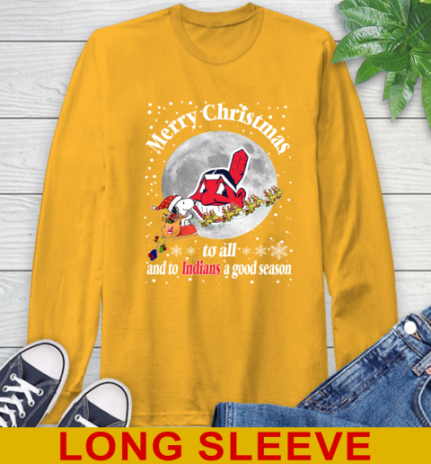 Cleveland Indians Merry Christmas To All And To Indians A Good Season MLB Baseball Sports Long Sleeve T-Shirt 2