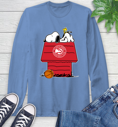 Atlanta Hawks NBA Basketball Snoopy Woodstock The Peanuts Movie Long Sleeve T-Shirt 11