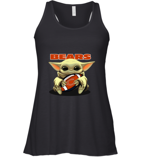 Baby Yoda Loves The Chicago Bears Star Wars NFL Racerback Tank