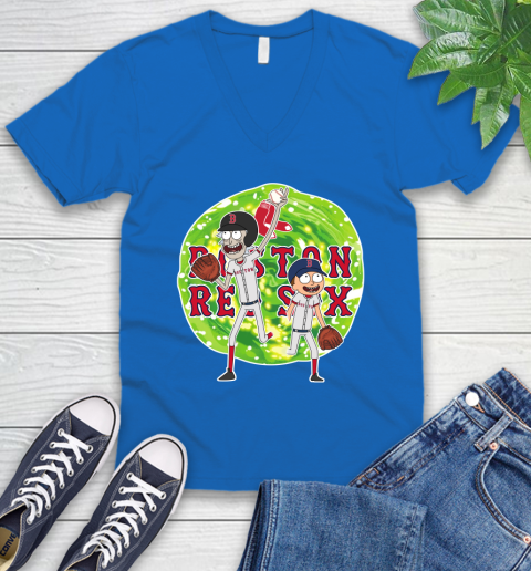 MLB Boston Red Sox Rick And Morty Baseball Sports V-Neck T-Shirt 6