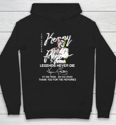 The gambler Kenny Legends Never Die 1938 2020 thank you for the memories signatures Hoodie