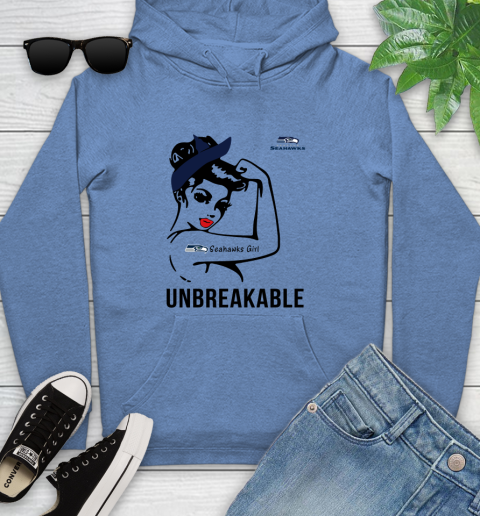 NFL Seattle Seahawks Girl Unbreakable Football Sports Youth Hoodie 8