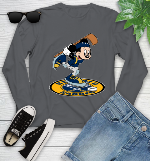 NHL Hockey Buffalo Sabres Cheerful Mickey Disney Shirt Youth Long Sleeve 8