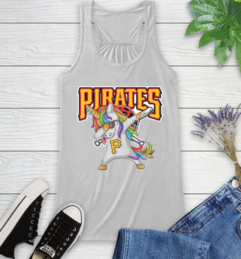 Pittsburgh Pirates MLB Baseball Funny Unicorn Dabbing Sports Racerback Tank