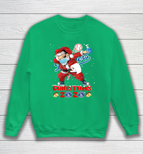 Los Angeles Dodgers Funny Santa Claus Dabbing Christmas 2020 MLB Sweatshirt 5