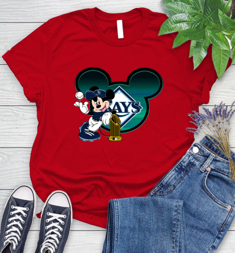 MLB Tampa Bay Rays The Commissioner's Trophy Mickey Mouse Disney Women's T-Shirt 9