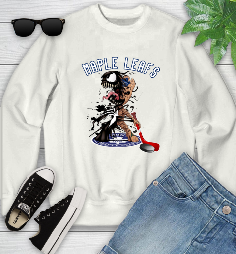 NHL Toronto Maple Leafs Hockey Venom Groot Guardians Of The Galaxy Youth Sweatshirt Tee For Sports