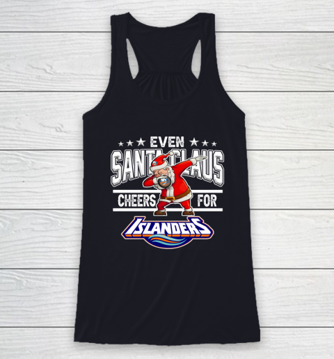 New York Islanders Even Santa Claus Cheers For Christmas NHL Racerback Tank 7