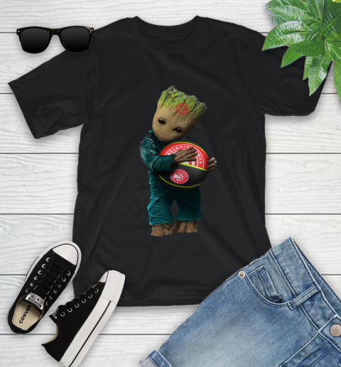 NBA Groot Guardians Of The Galaxy Basketball Sports Atlanta Hawks Youth T-Shirt 2