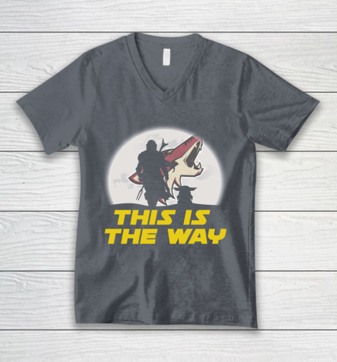 Arizona Coyotes NHL Ice Hockey Star Wars Yoda And Mandalorian This Is The Way V-Neck T-Shirt 4