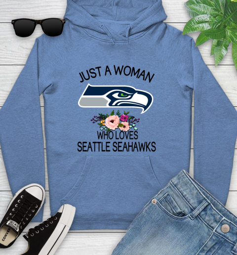 NFL Just A Woman Who Loves Seattle Seahawks Football Sports Youth Hoodie 8