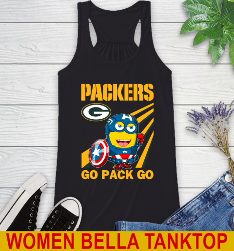 NFL Football Green Bay Packers Captain America Marvel Avengers Minion Shirt Racerback Tank