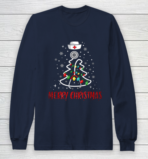 Womens Nurse Christmas Tree Lights Funny Nurse Xmas Gift T-Shirt