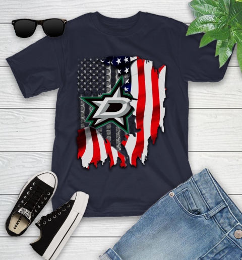 Dallas Stars NHL Hockey American Flag Youth T-Shirt 2