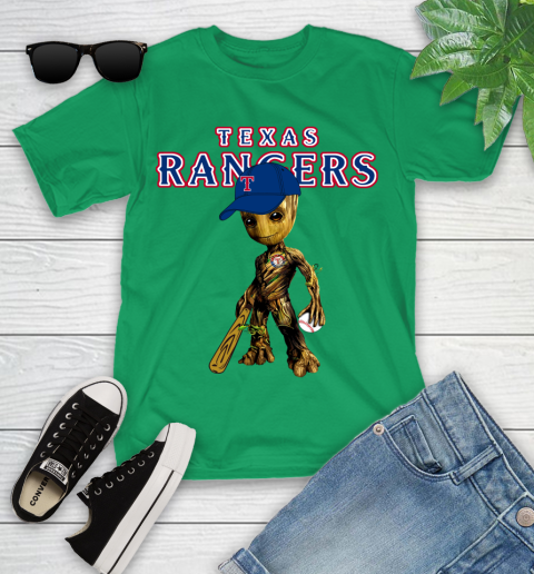 MLB Texas Rangers Groot Guardians Of The Galaxy Baseball Youth T-Shirt 6
