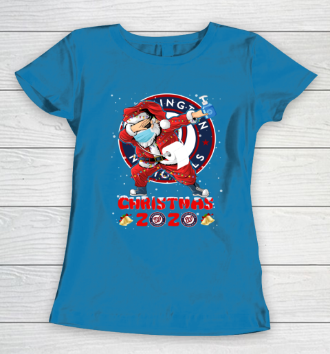 Washington Nationals Funny Santa Claus Dabbing Christmas 2020 MLB Women's T-Shirt 6