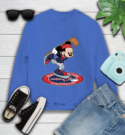 NHL Hockey Washington Capitals Cheerful Mickey Disney Shirt Youth Sweatshirt 7