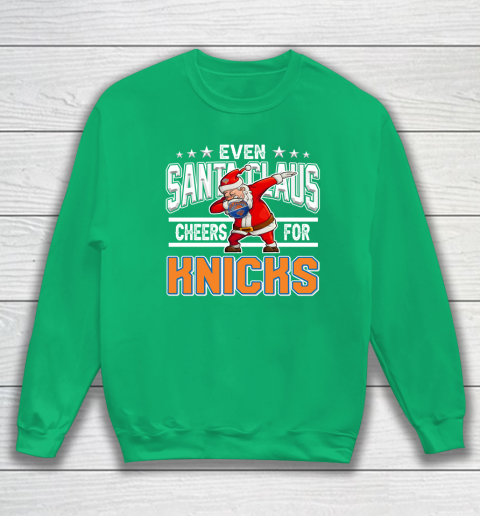 New York Knicks Even Santa Claus Cheers For Christmas NBA Sweatshirt 5