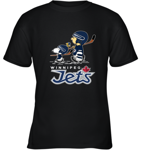 Let's Play Winnipeg Jets Ice Hockey Snoopy NHL Youth T-Shirt