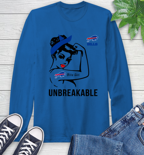 NFL Buffalo Bills Girl Unbreakable Football Sports Long Sleeve T-Shirt 7