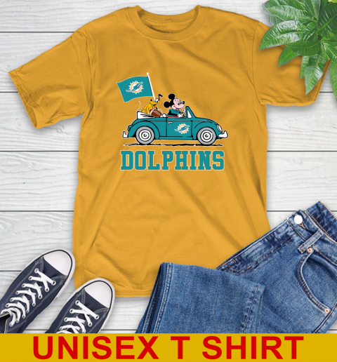 NFL Football Miami Dolphins Pluto Mickey Driving Disney Shirt T-Shirt 3