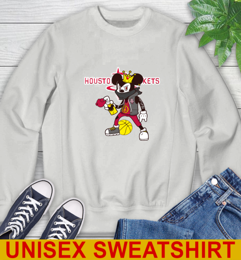 Houston Rockets NBA Basketball Mickey Peace Sign Sports Sweatshirt 5