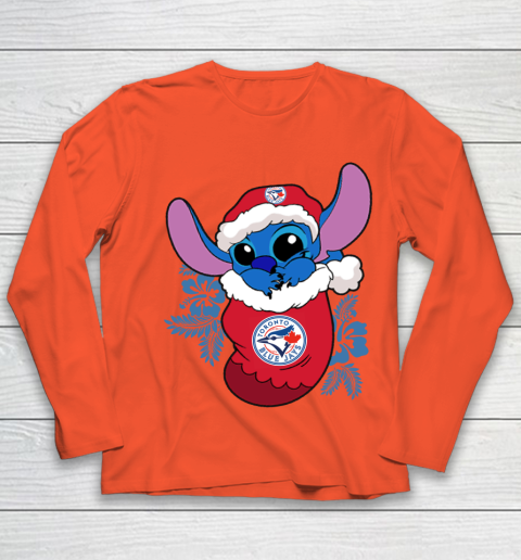 Toronto Blue Jays Christmas Stitch In The Sock Funny Disney MLB Youth Long Sleeve 4