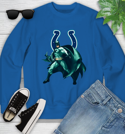 NFL Batman Football Sports Indianapolis Colts Youth Sweatshirt 8