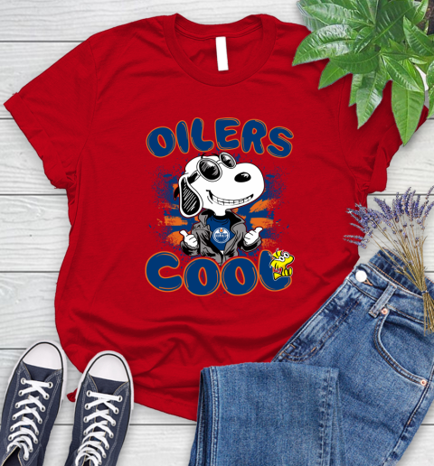 NHL Hockey Edmonton Oilers Cool Snoopy Shirt Women's T-Shirt 11