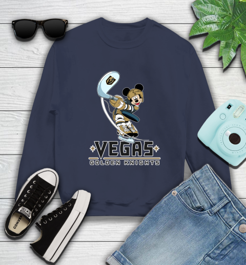NHL Hockey Vegas Golden Knights Cheerful Mickey Mouse Shirt Sweatshirt 3