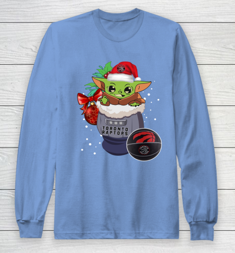Toronto Raptors Christmas Baby Yoda Star Wars Funny Happy NBA Long Sleeve T-Shirt 11