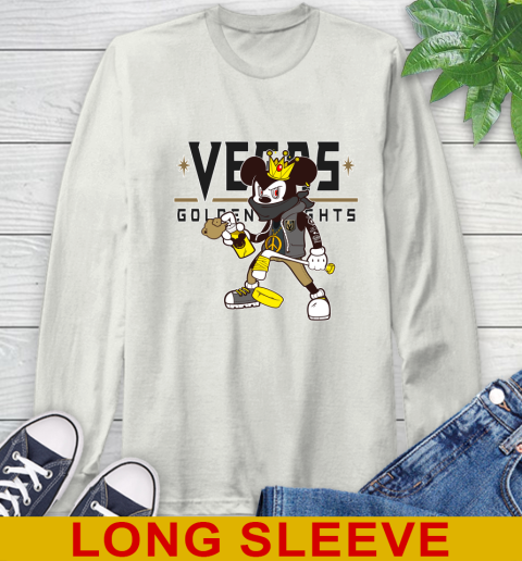 Vegas Golden Knights NHL Hockey Mickey Peace Sign Sports Long Sleeve T-Shirt - Image 13