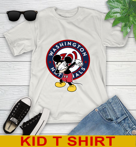Washington Nationals MLB Baseball Dabbing Mickey Disney Sports Youth T-Shirt 12