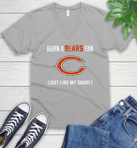 NFL Chicago Bears Football Loyal Fan Just Like My Daddy Shirt V-Neck T-Shirt 3