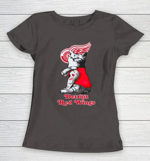 NHL My Cat Loves Detroit Red Wings Hockey Women's T-Shirt 7