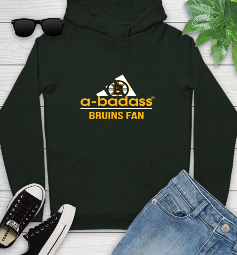 NHL A Badass Boston Bruins Fan Adidas Hockey Sports Youth Hoodie 14