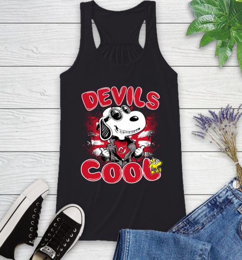NHL Hockey New Jersey Devils Cool Snoopy Shirt Racerback Tank