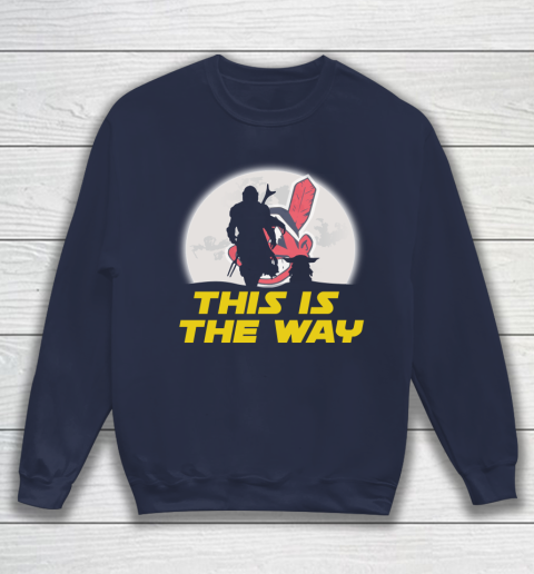Cleveland Indians MLB Baseball Star Wars Yoda And Mandalorian This Is The Way Sweatshirt 2