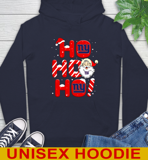 New York Giants NFL Football Ho Ho Ho Santa Claus Merry Christmas Shirt Hoodie 3