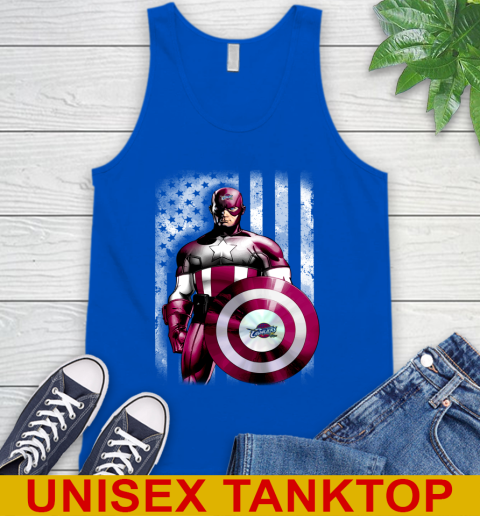 Cleveland Cavaliers NBA Basketball Captain America Marvel Avengers American Flag Shirt Tank Top 4