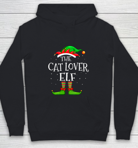 Cat Lover Elf Family Matching Christmas Group Gift Pajama Youth Hoodie