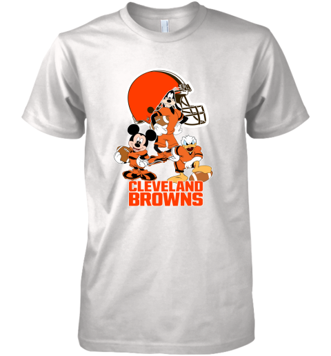 Mickey Donald Goofy The Three Cleveland Browns Football Premium Men's T-Shirt