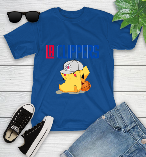 NBA Pikachu Basketball Sports Los Angeles Clippers Youth T-Shirt 9